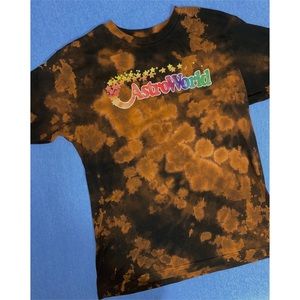 Black Unisex Custom Bleach Dye Astroworld Tee